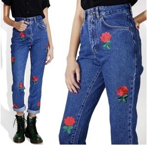 Ragged Priest Thorn in My Side Rose Patch Jeans